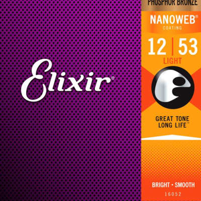 Elixir Strings 16052 Nanoweb Phosphor Bronze Acoustic Guitar Strings - .012-.053 Light image 6