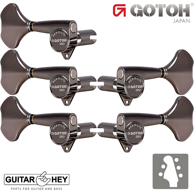 NEW Gotoh GB350 RES-O-LITE Aluminum Bass 5-String Tuners L2+R3 Set