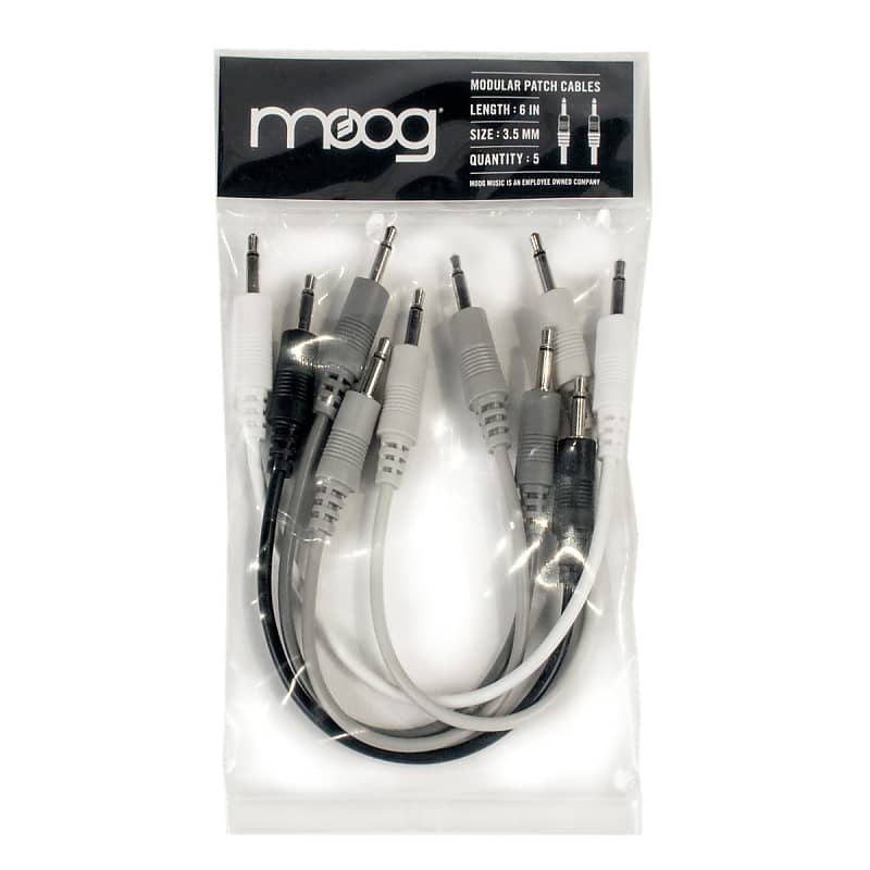 Moog 5-Pack 6" 3.5mm Patch Cables, assorted colors (RES-CABLE-SET-2) image 1
