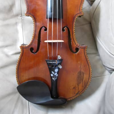 Vintage Violin with Beautiful Inlays, 4/4 c1880 image 15