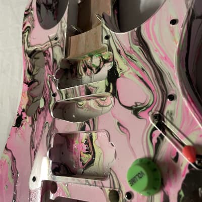 Unbranded Jem Style Electric Guitar Body OSNJ HSH 2020s - Pink Swirl image 5