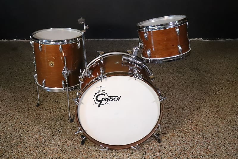 Gretsch Progressive Jazz Drum Set Kit Walnut Vintage 1960's 20/12/14