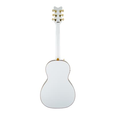 Gretsch G5021E Rancher Penguin Parlor Acoustic/Electric 6-String Guitar with 12-Inch Radius Laurel Fingerboard for Live Performances (Right-Handed, White) image 2