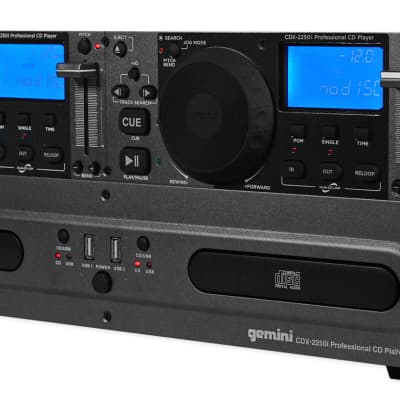 Gemini CDX-2250i DJ Dual Two Deck Rack Mount CD/MP3 Media Player+Headphones+Mics image 3