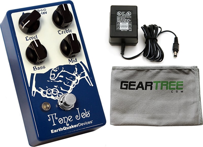 Earthquaker Tone Job V2 Boost/EQ Effects Pedal w/ Cloth and Power Supply