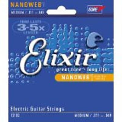 Elixir Nanoweb 12102 electric guitar strings medium gauge 011-049 image 3