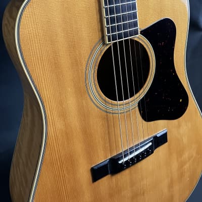 1970's Madeira by Guild A-30MS Flamed Maple Dreadnought Acoustic Guitar Natural image 5