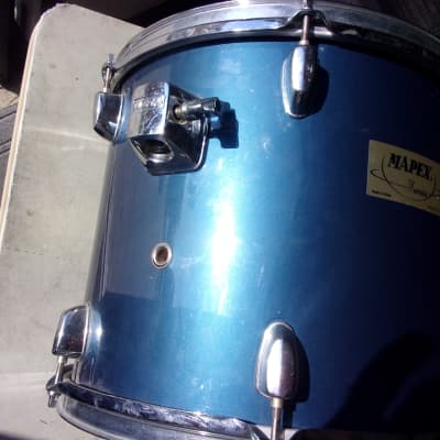 Lot of 2 Mapex V Series Hanging Toms 13" x 10" + 12" x 9" light blue with mounts Has double badges image 4