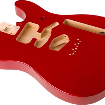 Genuine Fender Deluxe Series Telecaster SSH Body Modern Bridge, CANDY APPLE RED image 1