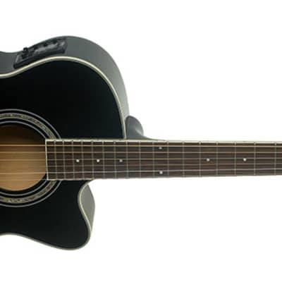 Washburn EA12B Cutaway Acoustic/Electric Guitar (Black) EA12-B for sale
