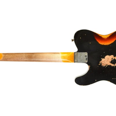 Fender Custom Shop Limited Edition Reverse '60s Tele Custom Heavy Relic Aged Black over 3 Tone Sunburst #R125883 image 7