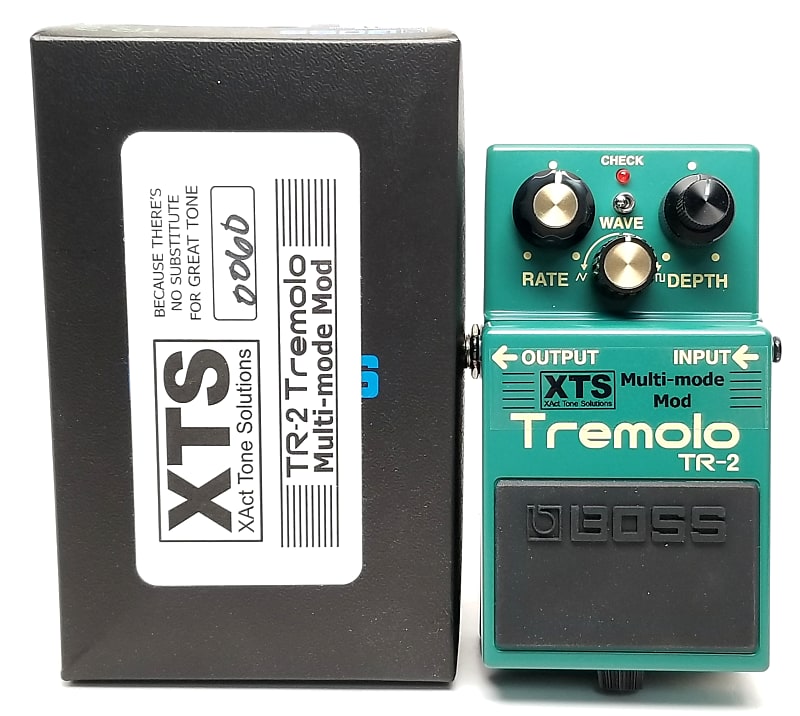 used Boss TR-2 Tremolo with XTS Multi Mode Mod, Mint