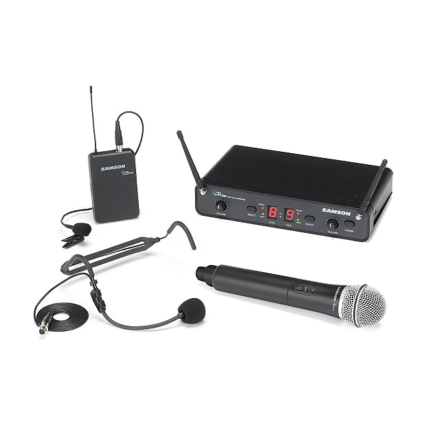 Samson Concert 288 All-In-One Dual-Channel UHF Wireless Handheld/Lavalier Mic System - H Band (470-518 MHz) image 1