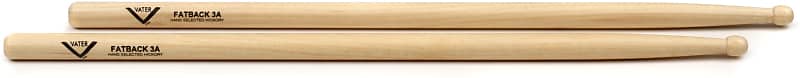 Vater American Hickory Drumsticks - 3A - Wood Tip (3-pack) Bundle image 1