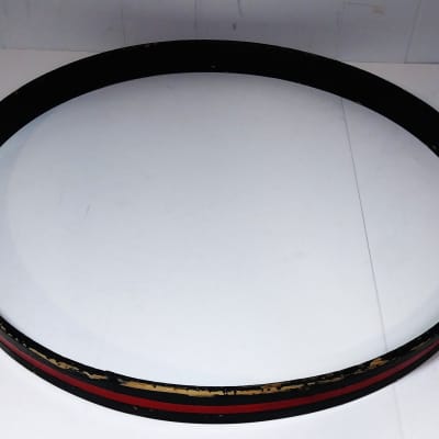 Ludwig 22" Bass Drum Hoops Black w/ Red and Blue Sparkle Inlay- Vistalite? 1970's (?) image 5