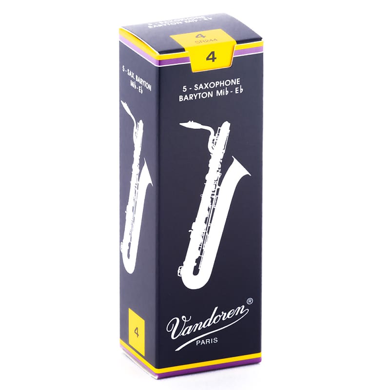 Vandoren SR244 Baritone Sax 4 Strength Traditional Saxophone Reeds Box of 5 image 1