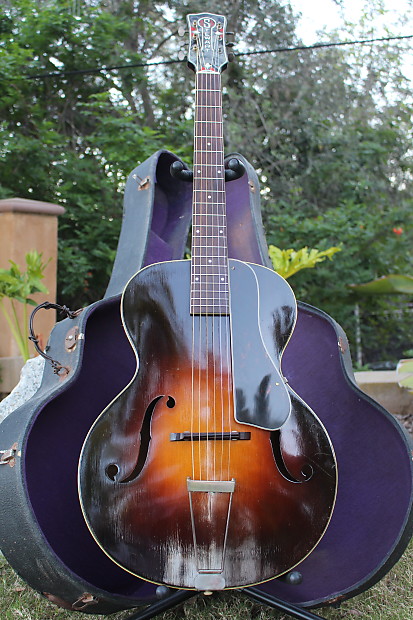 Stunning RARE Vintage 1930s S.S. Stewart 4024 Acoustic Archtop Fancy Regal Guitar w OHSC Restored