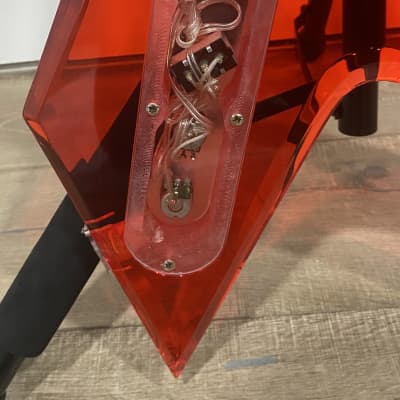 1999 BC Rich Ice Acrylic Warlock Guitar See Thru Red Lucite w OHSC image 14