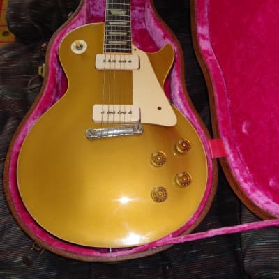 Gibson Rare Vintage 1955 Les Paul Goldtop All Gold Model Near Mint Original With Case Candy Amazing image 25