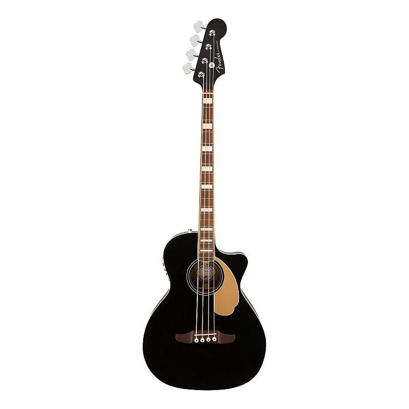 Fender California Series Kingman Bass V2 4-String Spruce / Mahogany with Walnut Fretboard Black image 1