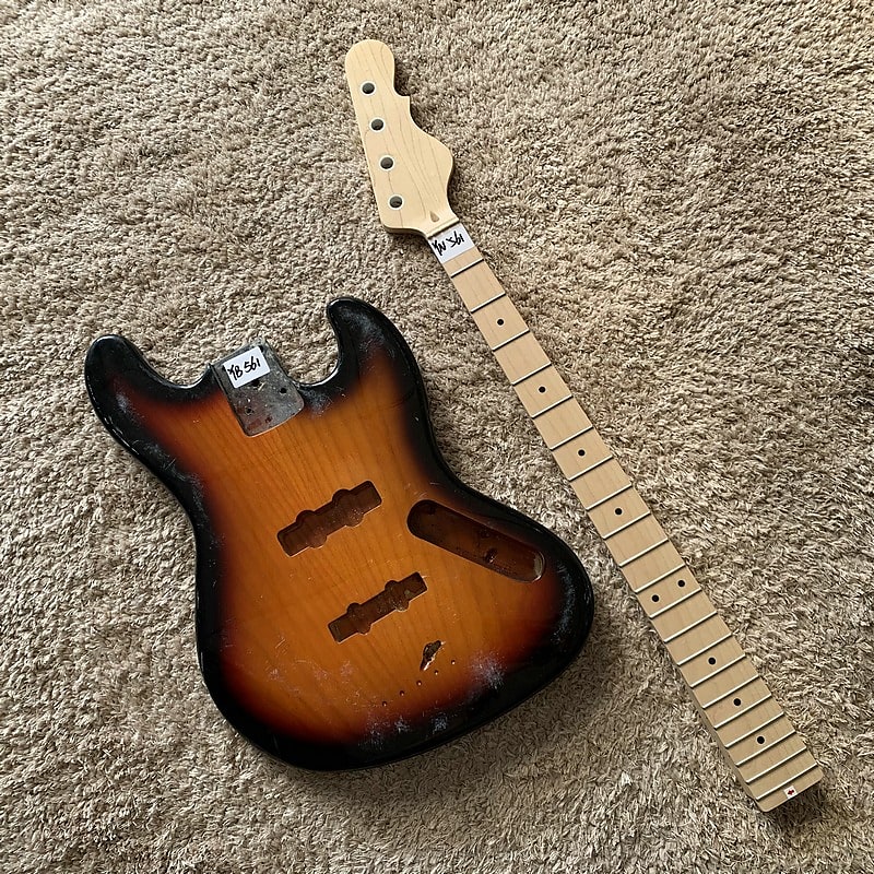Alder Wood 4 String Jazz Bass Body with Maple Neck Reverb