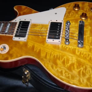 1997 Gibson Les Paul 58 Reissue Custom Shop Monster Quilt Top Butterscotch 100% Mint Case Queen RARE image 12