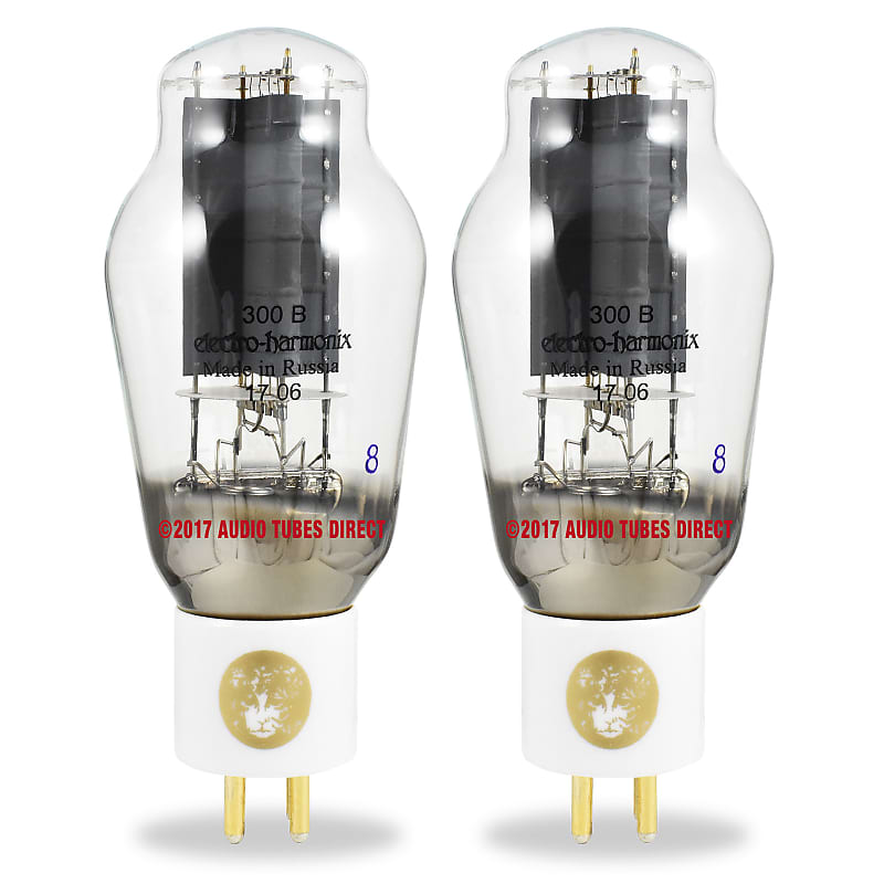 New Matched Pair Electro-Harmonix 300B Gold Grid Power Triode | Reverb