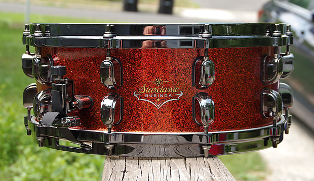 Tama Starclassic Bubinga Snare Drum Marigold Sparkle Lacquer! | Reverb
