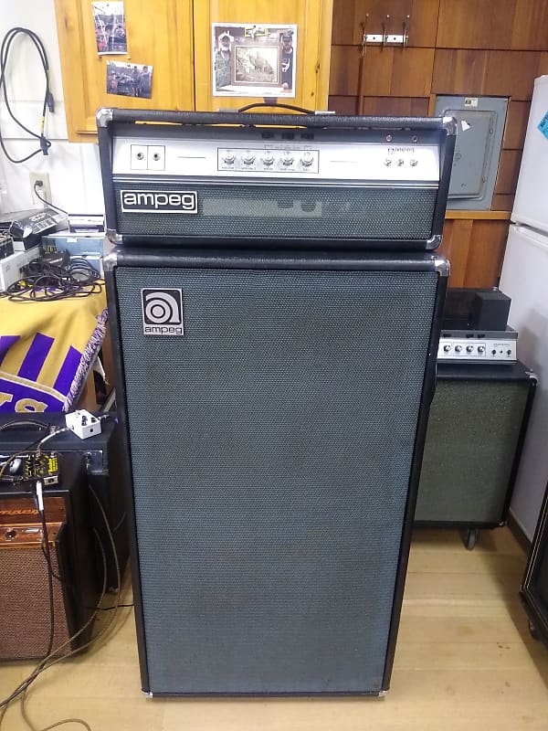 Vintage Ampeg V4B Bass Amp With Rare V4B Cab '74 Black | Reverb