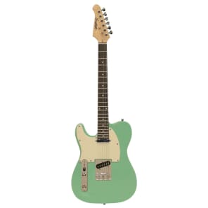 Sawtooth Left-Handed Surf Green ET Series Electric Guitar w/ Aged White Pickguard - Includes: Accessories, Amp & Gig Bag image 3