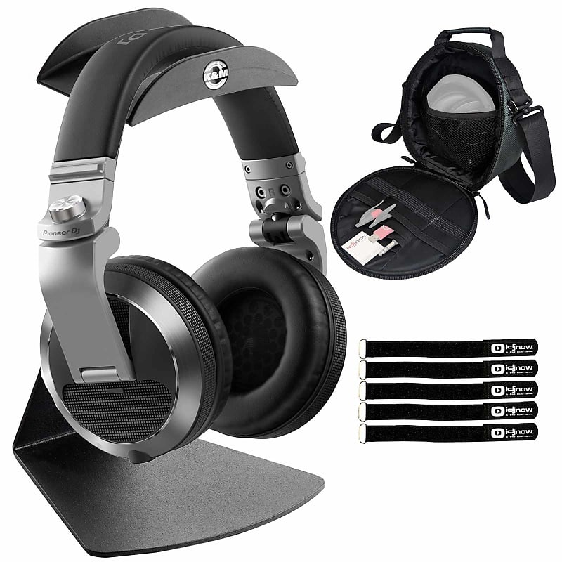 Pioneer HDJ-X7-S Over Ear Silver Pro DJ Headphones w/ Table Stand + Carry Case image 1