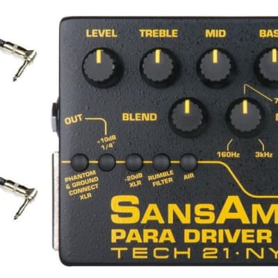 Tech 21 Sansamp Para Driver DI Preamp Pedal V2 100% Analog Circuitry ( 2 FENDER PATCH CABLES ) for sale