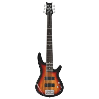 Glarry Sunset GIB Bass Guitar Full Size 6 String HH Pickup for sale