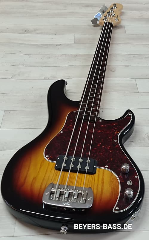 G&L Tribute Kiloton Fretless Bass RW, 3-Tone Sunburst image 1