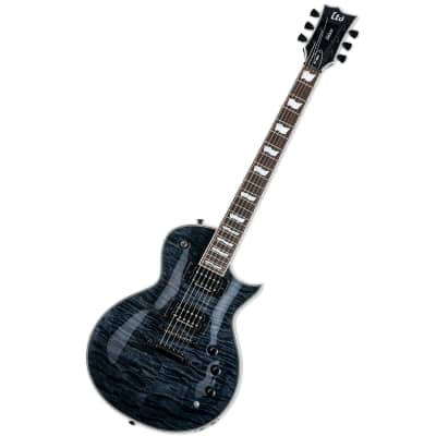 ESP LTD Deluxe EC-1000 Piezo Quilt Top Guitar – See Thru Black for sale