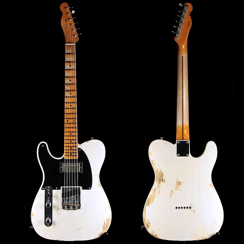 Fender Custom Shop 52 Tele HS Aged white blonde heavy relic humbucker lefty lefthanded LH image 1