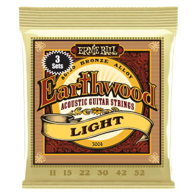 Ernie Ball Earthwood Light 80/20 Bronze Acoustic Guitar Strings 3-Pack - 11-52 Gauge image 1