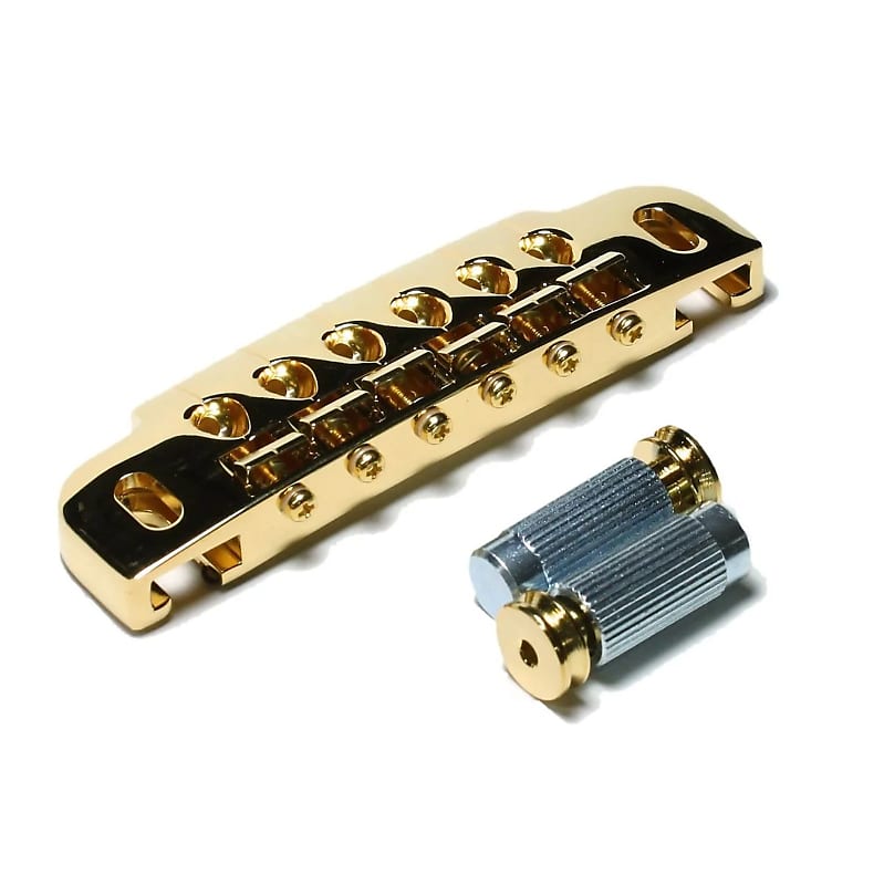 GOTOH 510UB Wraparound guitar Bridge and Tailpiece Gold with Stud Lock image 1