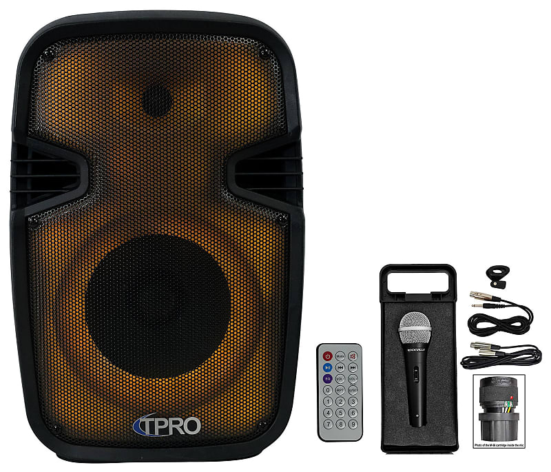 Technical Pro PLIT8 Portable 8" Bluetooth Party Speaker w/LED + Microphone image 1