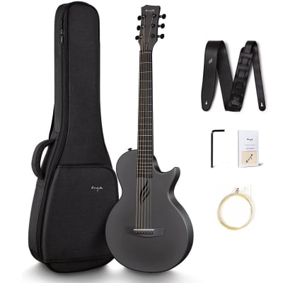 Enya Nova Go Carbon Fiber Acoustic Guitar Black (1/2 Size) image 8