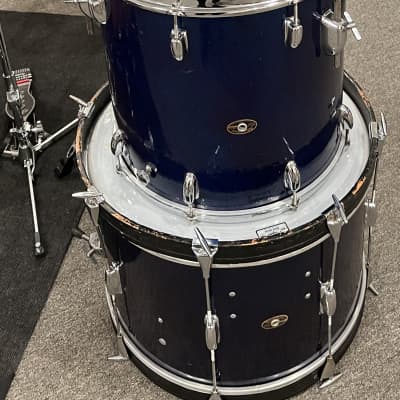 Slingerland 12/14/16/20 60s, dark blue sparkle drum set image 2