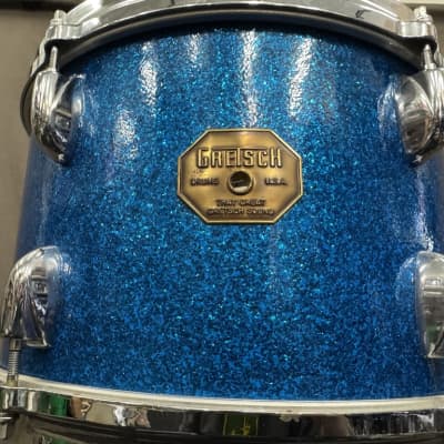Gretsch USA Maple 8x12" Tom - 1970s Stop Sign - Blue Sparkle - Blue Sparkle image 2