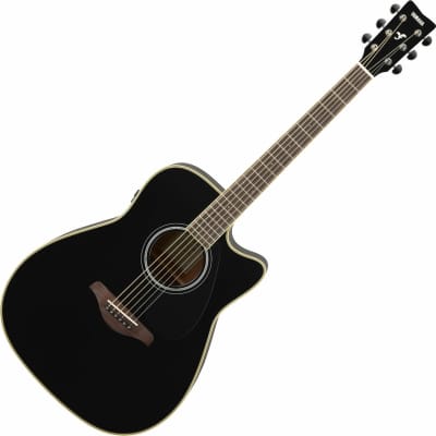 Yamaha FGC-TA TransAcoustic Dreadnought Acoustic electric Guitar Black image 1