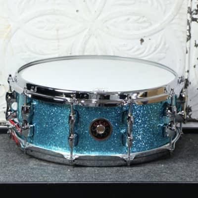 Sakae Maple Snare Drum 14X5.5in - Turquoise Champagne image 1