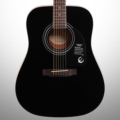 Epiphone DR-100 Acoustic Guitar, Ebony image 1