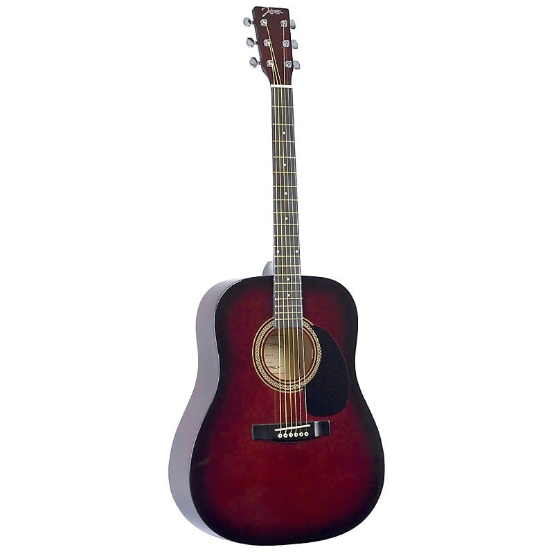 Johnson JG-610-R-3/4 Player Series 3/4 Size Acoustic Guitar, Red image 1