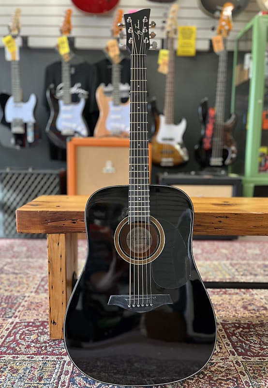 Jay Turser Dreadnought Acoustic Guitar Full Size Black Reverb 5823