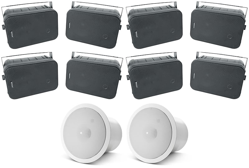 (8) Rockville HP65S-8 6.5&quot; Black In-Ceiling Home Theater Speakers+JBL Subwoofers  			