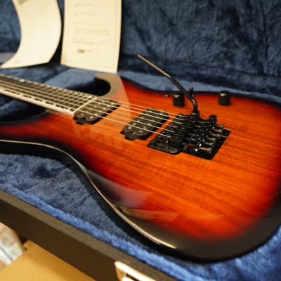 ESP USA M-II NTB FR - 3-Tone Sunburst Koa 6-String Electric Guitar w/ Black Tolex Case (2023) image 6