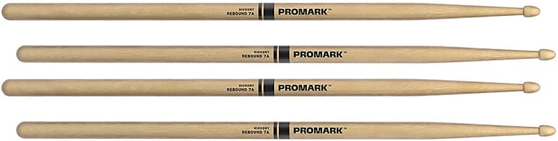 2 PACK ProMark Rebound 7A  Hickory Drumsticks, Acorn Wood Tip image 1